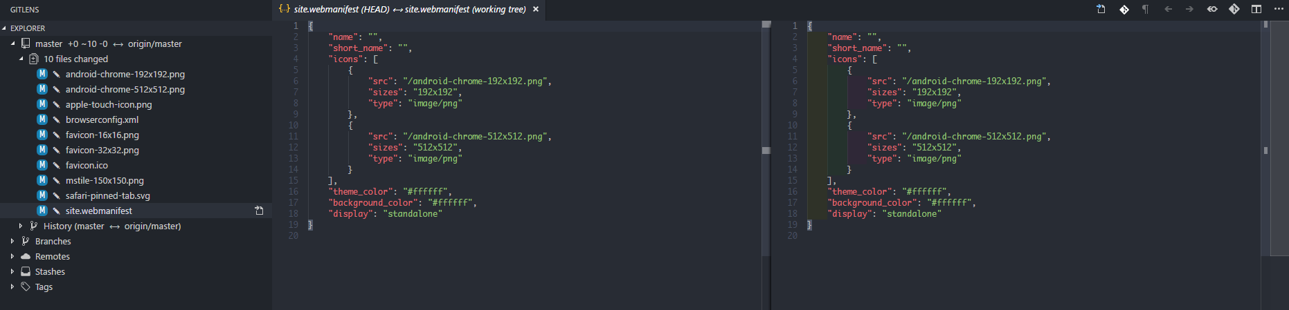 vscode marked files as modiffied